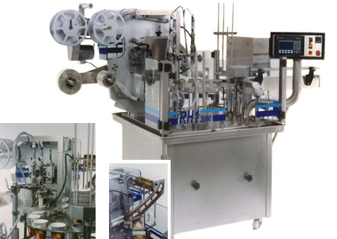 Rotative filling and packaging machine for ice cream RH