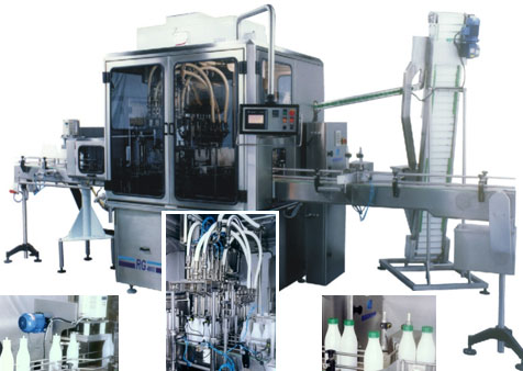 Automatic linear filling and capping machine for bottles DOS /B